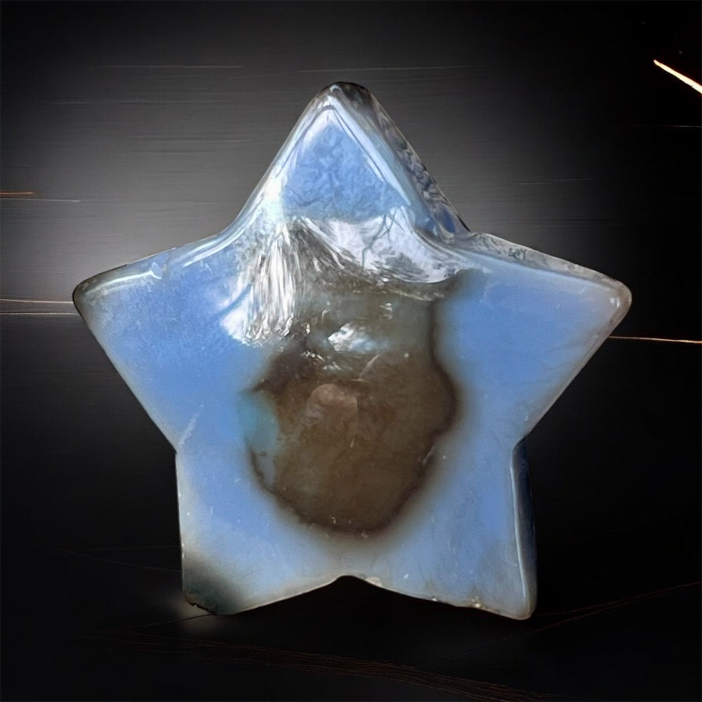 Stunning druzy agate star crystal with sparkling protection energy. Back 1