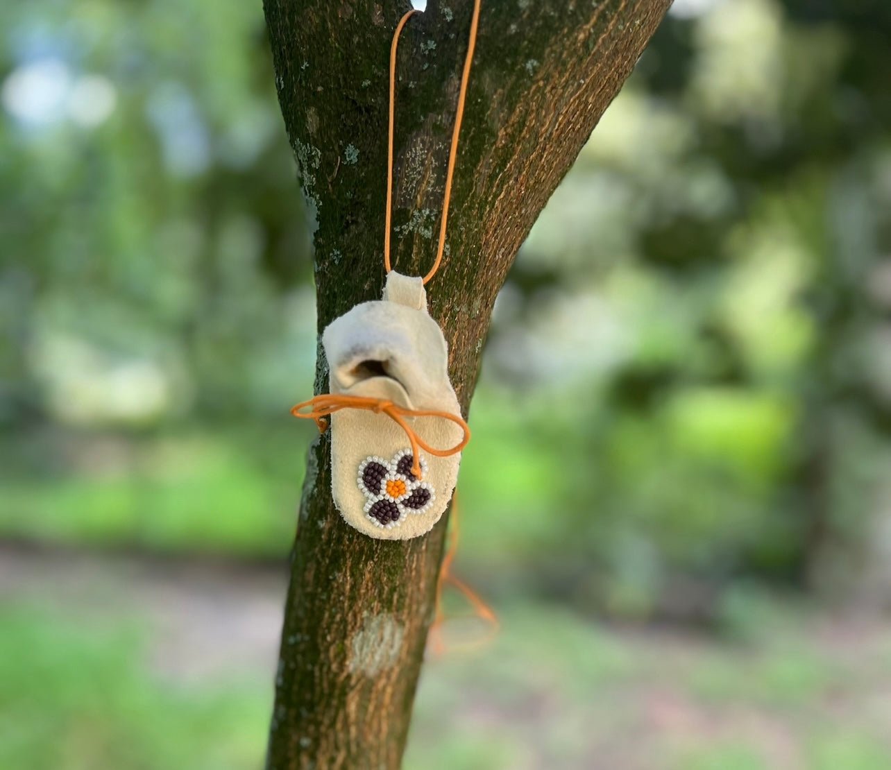 Handcrafted Vintage Medicine Bags – Protective Leather Amulets with Spell Work & Adjustable Neck Cord (B)