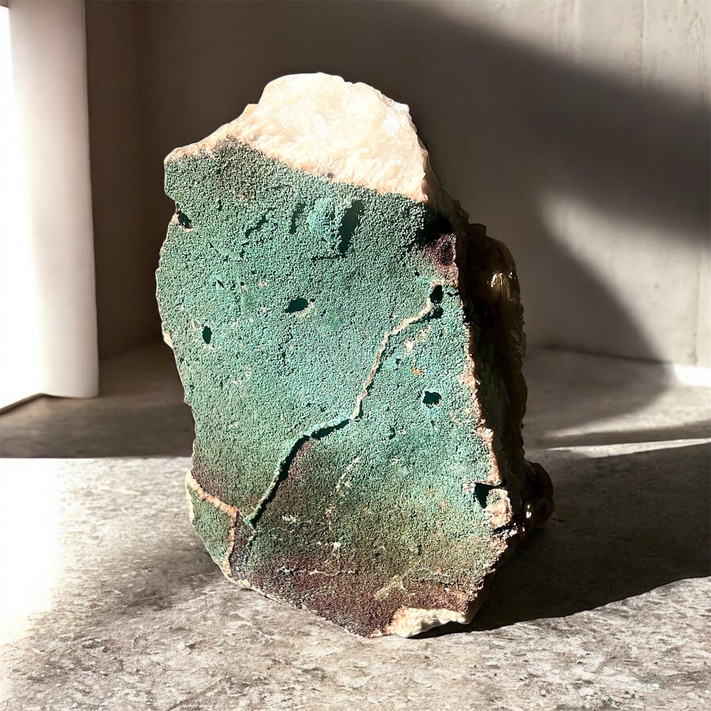 Peach Stilbite with Green Matrix