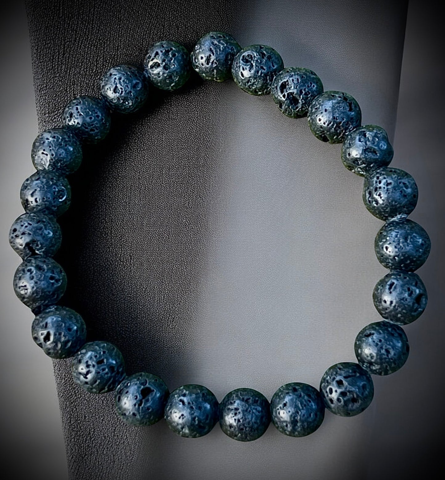 Natural lava stone bracelet for grounding, protection & inner strength.