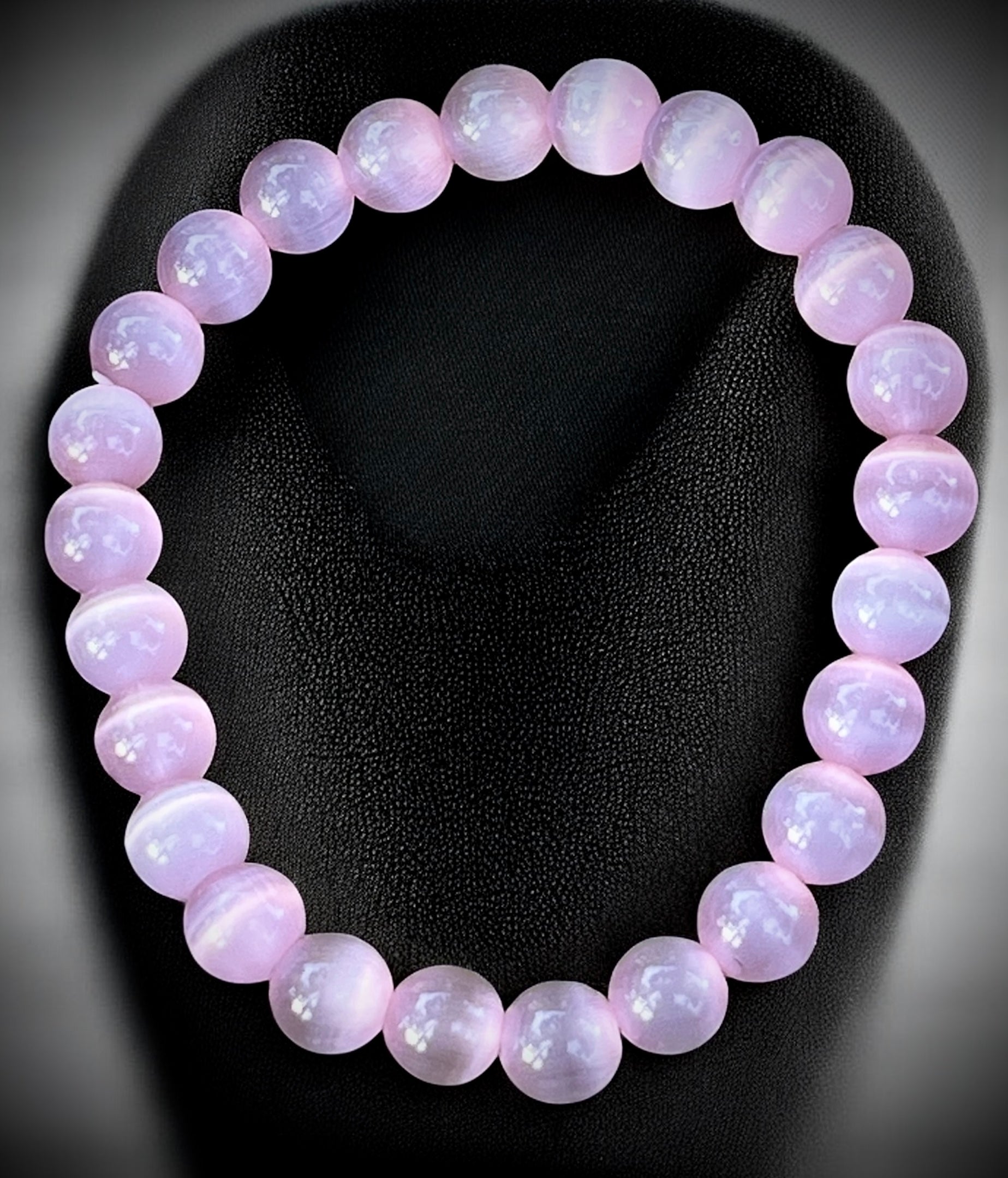 Light pink cat eye bracelet for self-love, emotional healing, and compassion.