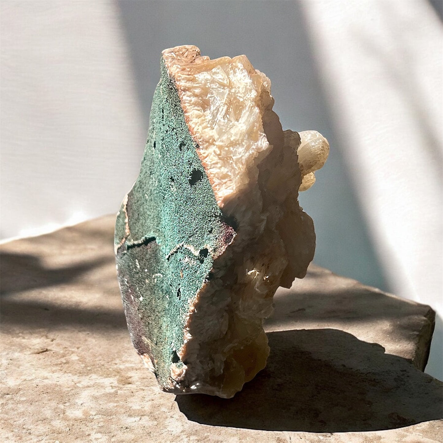 Peach Stilbite with Green Matrix