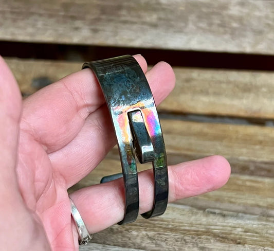 Rare Vintage Mexican Sterling Silver Cuff Bracelet  Front