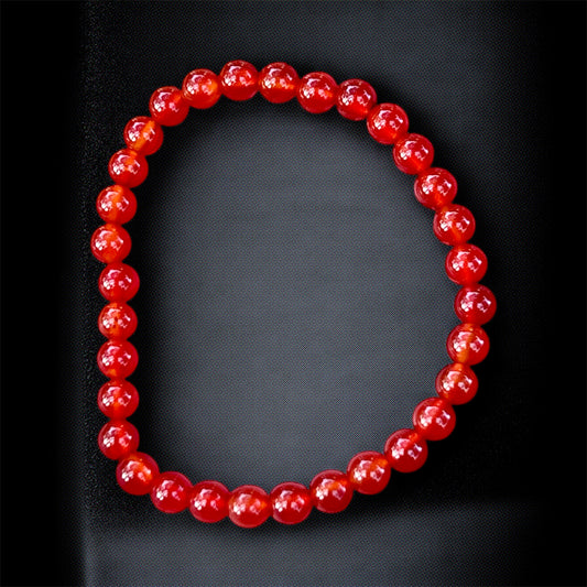 Natural red carnelian crystal bracelet for energizing, motivation & vitality.