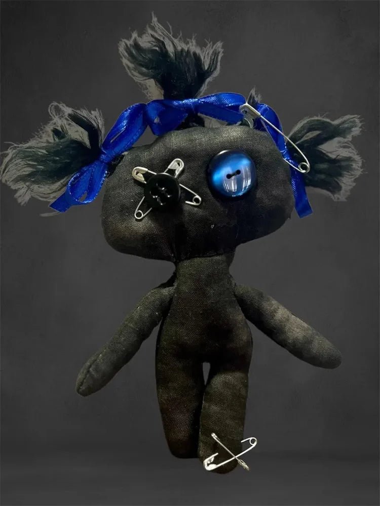 “Blue” – Misfit Mini Poppet Doll • Handmade Spirit Companion • One - of - a - Kind • Witchy Altar Décor - Lumiren The Haunted Cottage