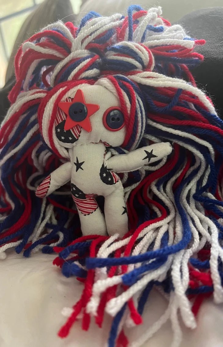 Red, White, and Blue patriotic rag doll - Lumiren The Haunted Cottage