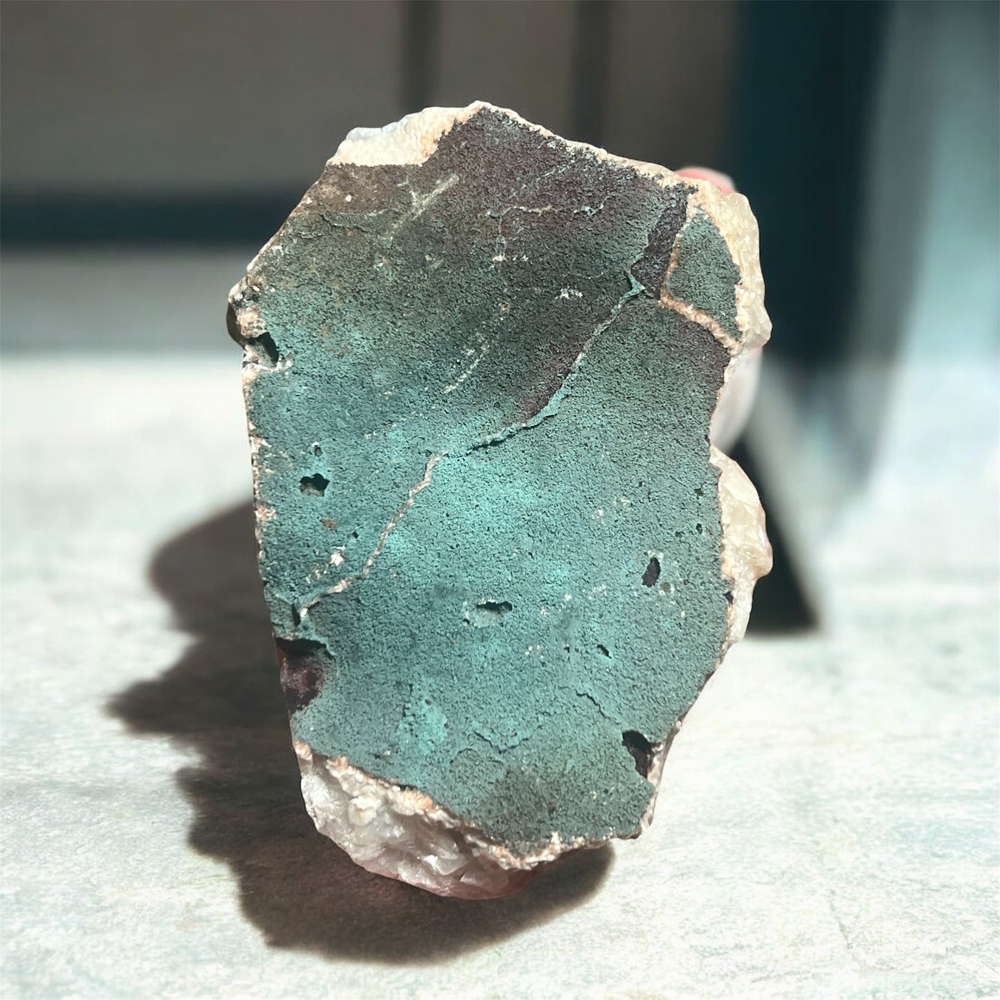 Peach Stilbite with Green Matrix