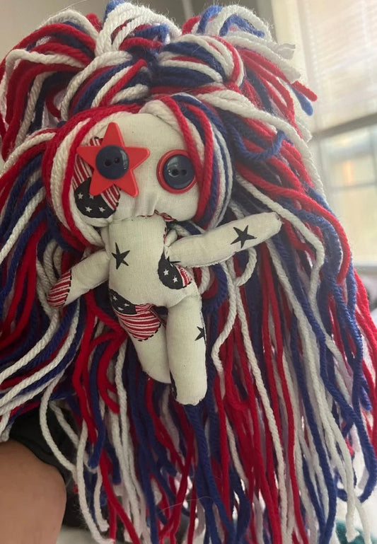 Red, White, and Blue patriotic rag doll - Lumiren The Haunted Cottage