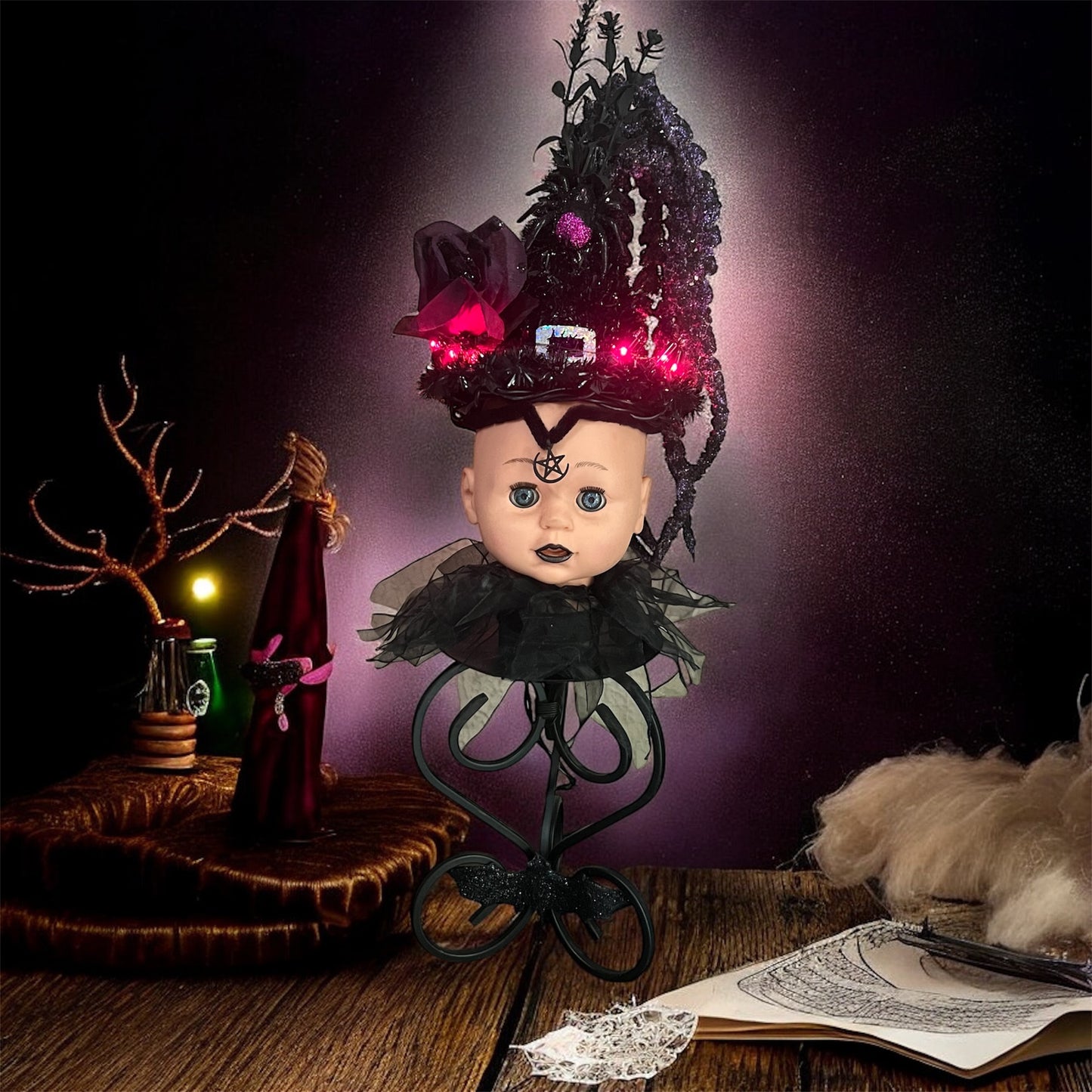 Gothic Witch Doll Lamp