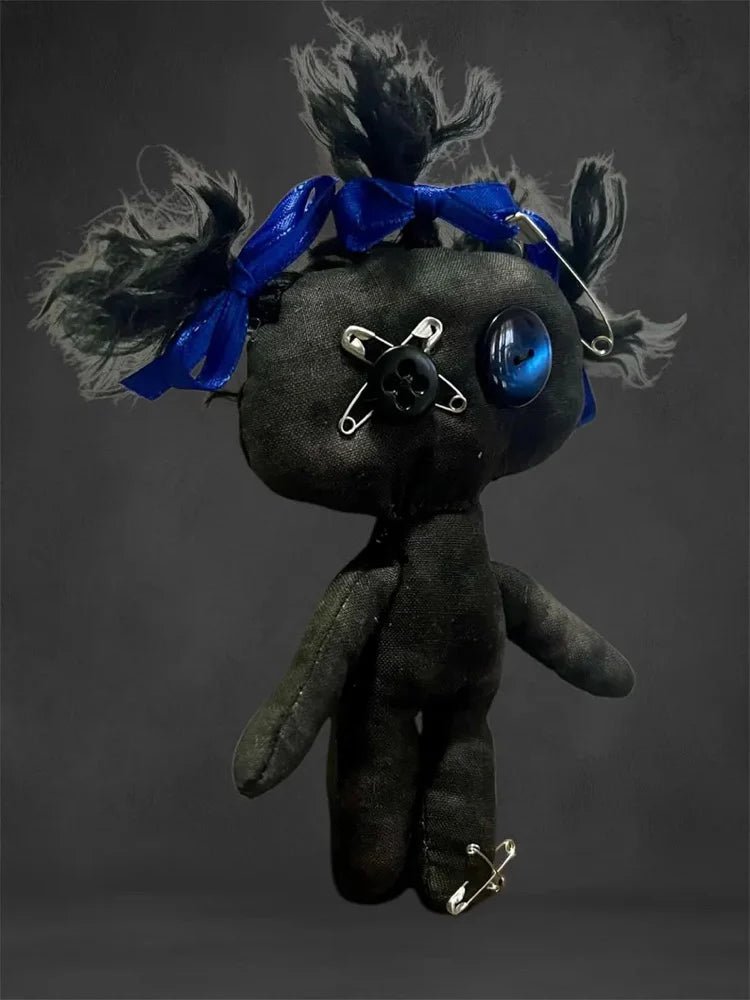 “Blue” – Misfit Mini Poppet Doll • Handmade Spirit Companion • One - of - a - Kind • Witchy Altar Décor - Lumiren The Haunted Cottage