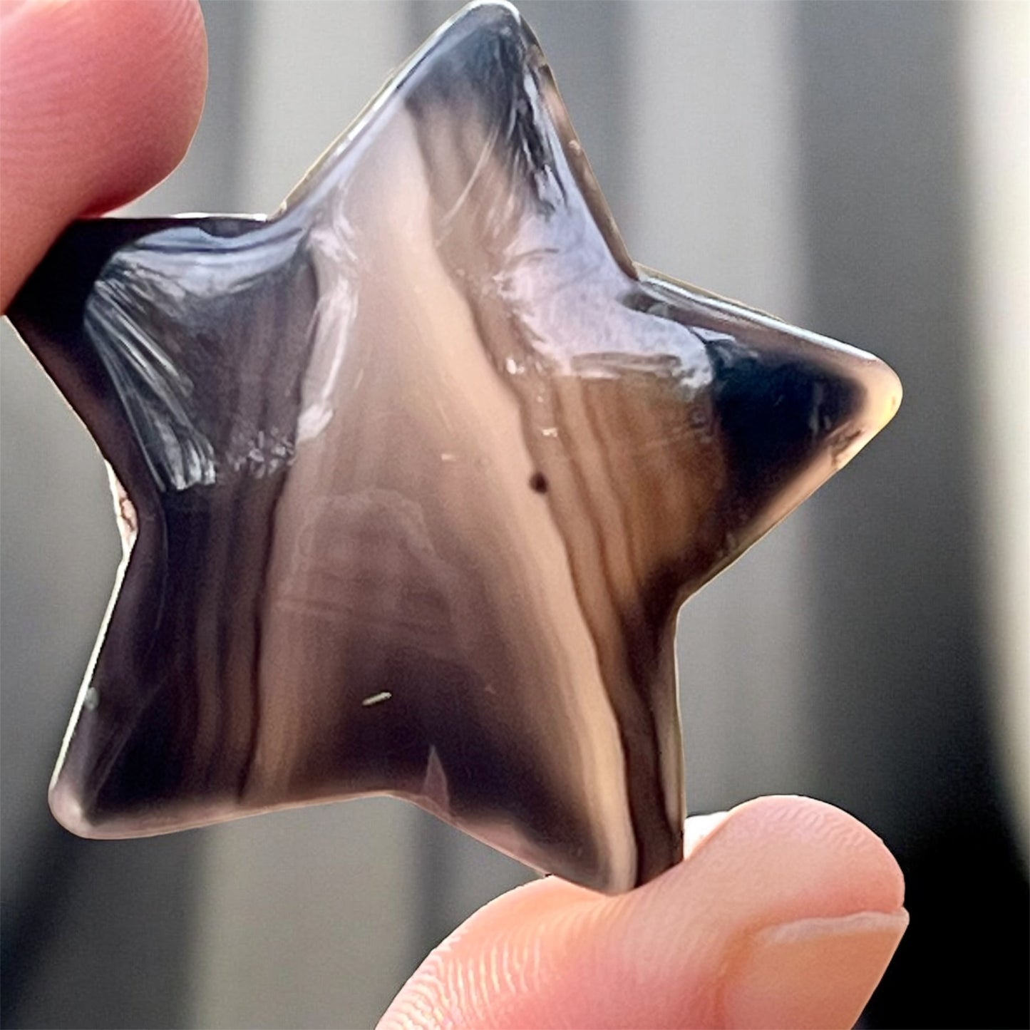 Powerful black agate star crystal for protection, grounding & shadow work. Essential  for spiritual practitioners