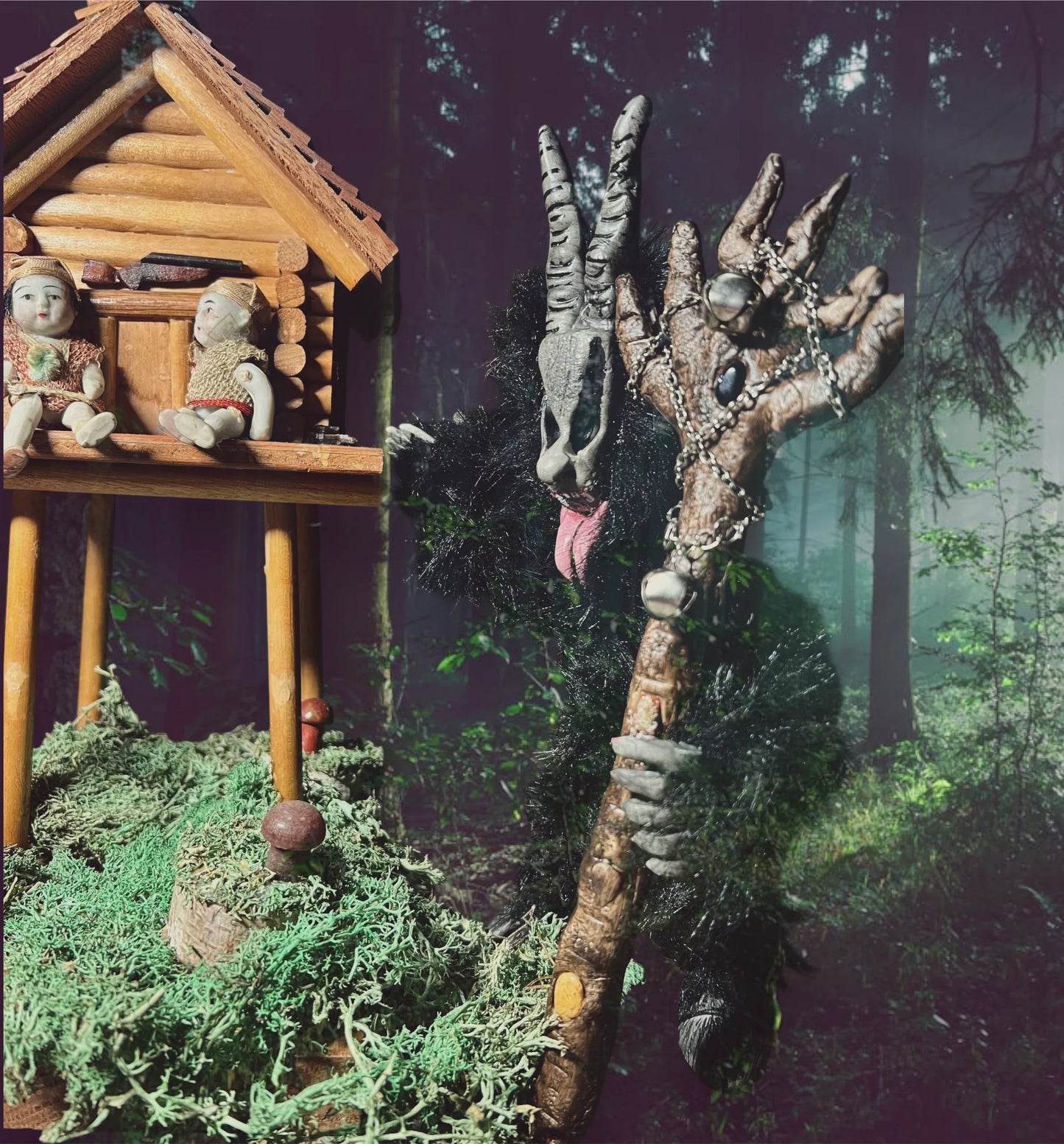 Krampus Figurine – Poseable Folklore Art Side