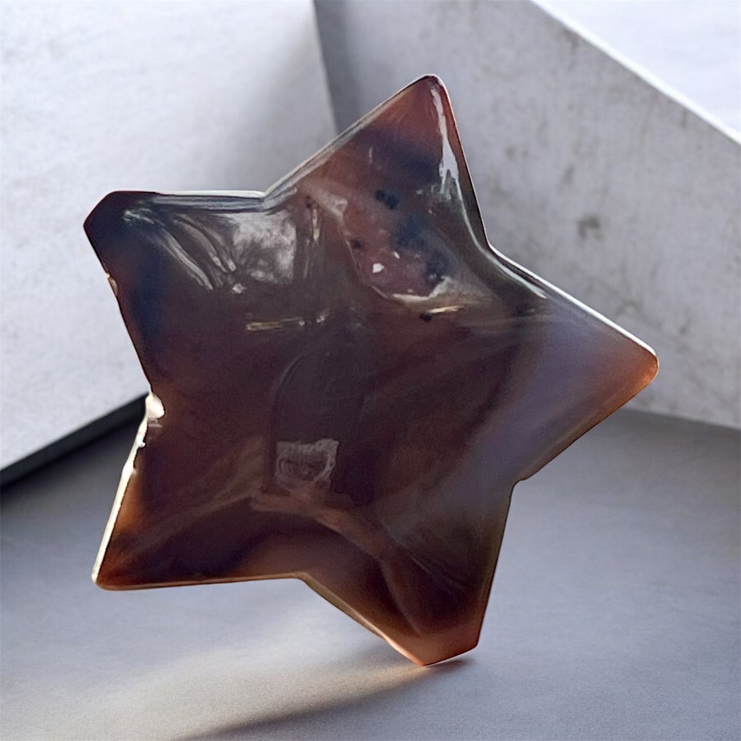 Stunning druzy agate star crystal with sparkling protection energy. Front 1