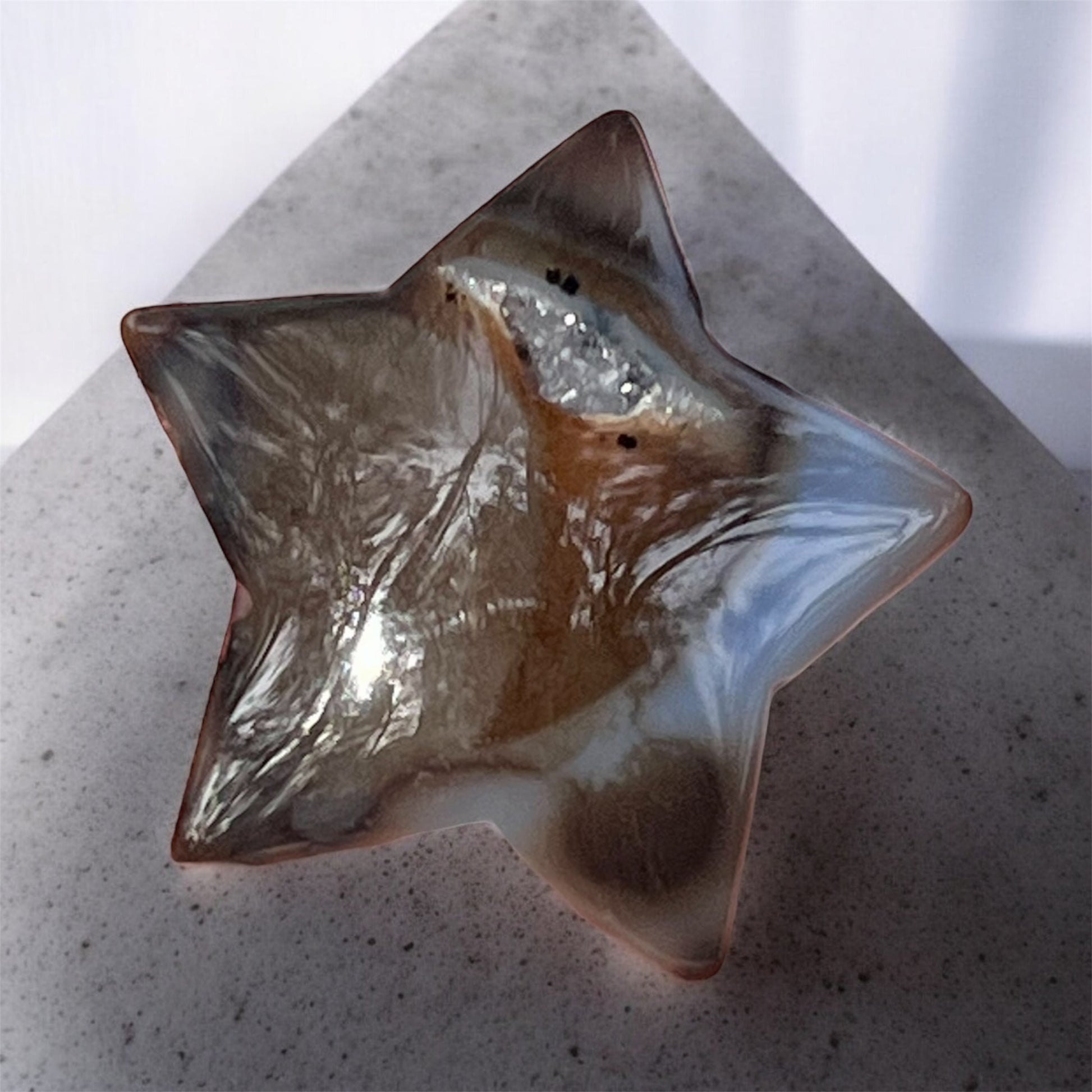 Stunning druzy agate star crystal with sparkling protection energy. Frony