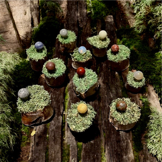 Mini Crystal Mushroom Fairy Garden Stump