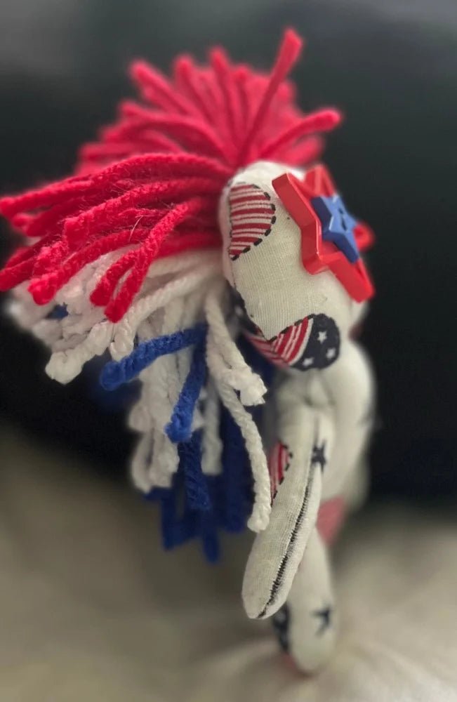 Misfit Minis – Red, White & Blue Poppet Doll • Handmade • One - of - a - Kind • Pocket Companion - Lumiren The Haunted Cottage